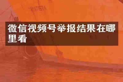 微信视频号举报结果在哪里看