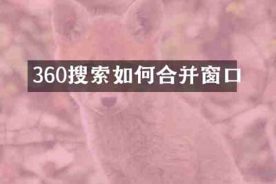 360搜索如何合并窗口