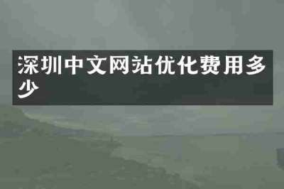 深圳中文网站优化费用多少