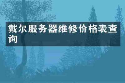 戴尔服务器维修价格表查询