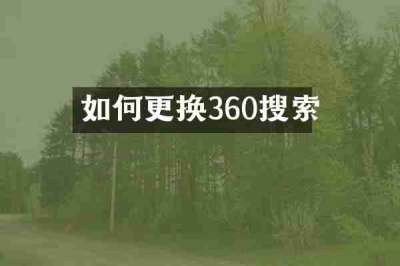 如何更换360搜索