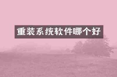 重装系统软件哪个好