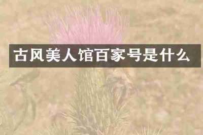 古风美人馆百家号是什么