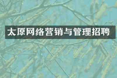 太原网络营销与管理招聘