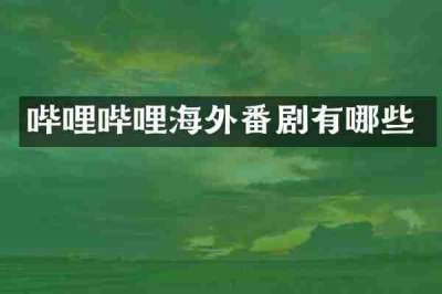 哔哩哔哩海外番剧有哪些