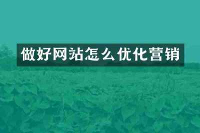 做好网站怎么优化营销