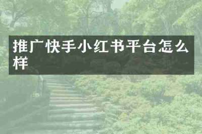 推广快手小红书平台怎么样