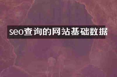seo查询的网站基础数据