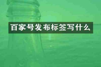 百家号发布标签写什么