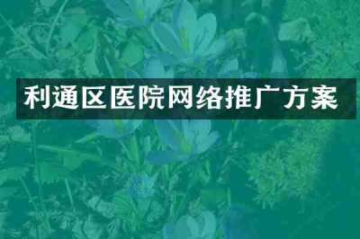 利通区医院网络推广方案