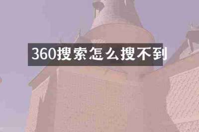 360搜索怎么搜不到