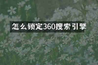 怎么锁定360搜索引擎