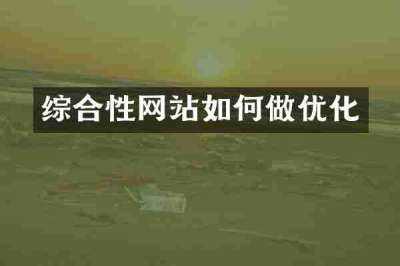 综合性网站如何做优化