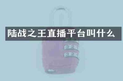 陆战之王直播平台叫什么