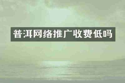 普洱网络推广收费低吗