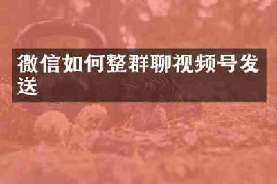 微信如何整群聊视频号发送