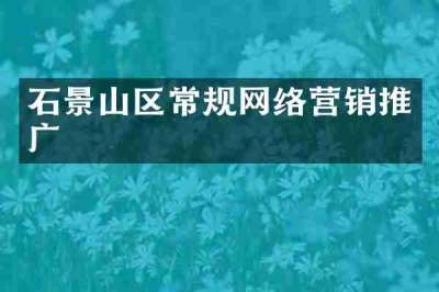 石景山区常规网络营销推广