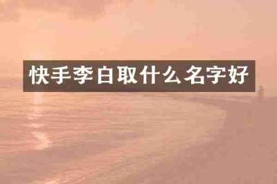 快手李白取什么名字好