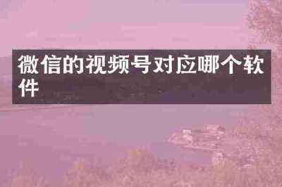 微信的视频号对应哪个软件