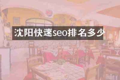 沈阳快速seo排名多少