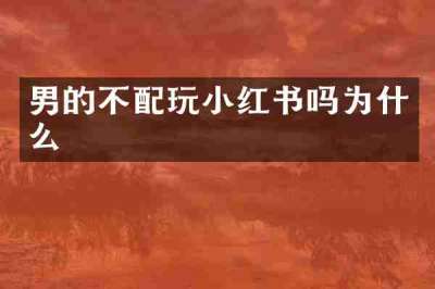 男的不配玩小红书吗为什么