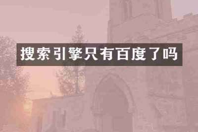 搜索引擎只有百度了吗