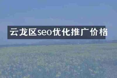 云龙区seo优化推广价格