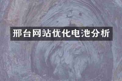 邢台网站优化电池分析