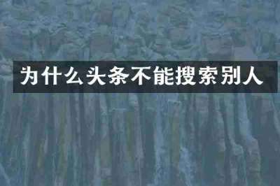为什么头条不能搜索别人