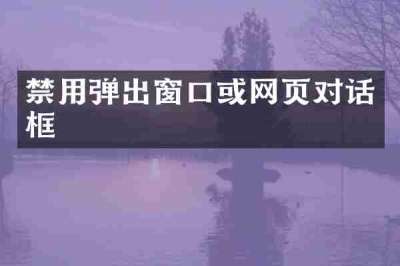 禁用弹出窗口或网页对话框