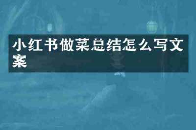 小红书做菜总结怎么写文案