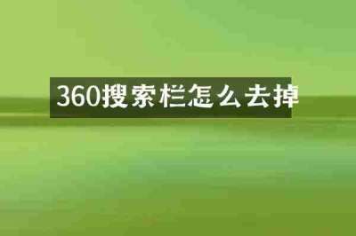 360搜索栏怎么去掉