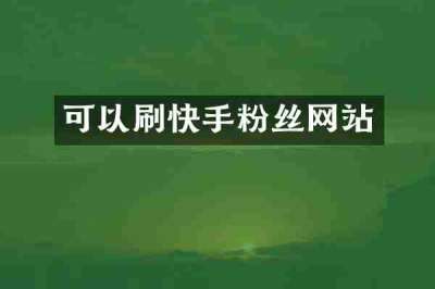 可以刷快手粉丝网站