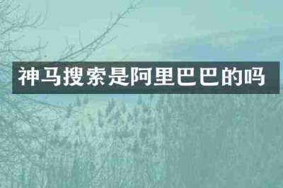 神马搜索是阿里巴巴的吗