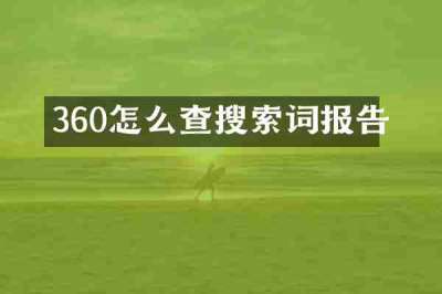 360怎么查搜索词报告
