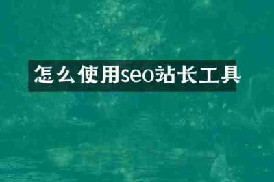 怎么使用seo站长工具