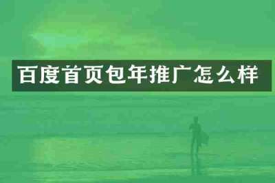 百度首页包年推广怎么样