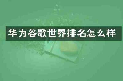 华为谷歌世界排名怎么样