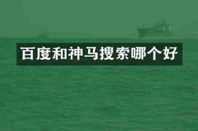 百度和神马搜索哪个好