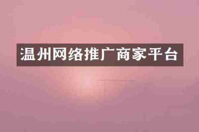温州网络推广商家平台