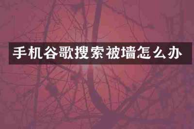 手机谷歌搜索被墙怎么办