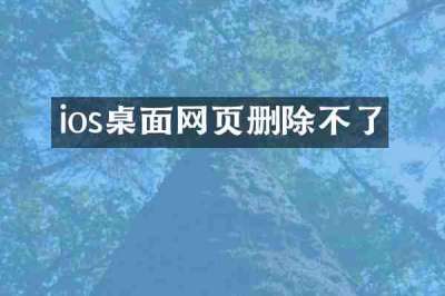 ios桌面网页删除不了