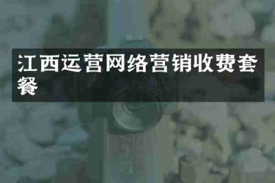 江西运营网络营销收费套餐