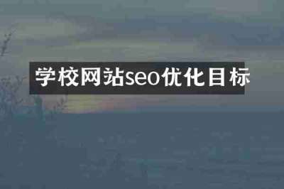 学校网站seo优化目标