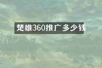 楚雄360推广多少钱