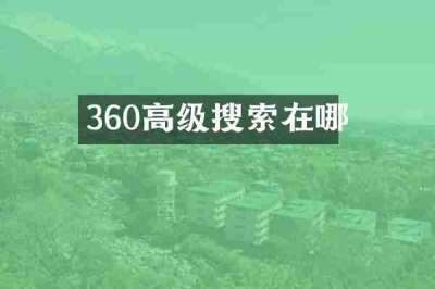 360高级搜索在哪