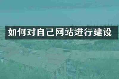 如何对自己网站进行建设