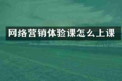 网络营销体验课怎么上课
