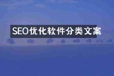 SEO优化软件分类文案