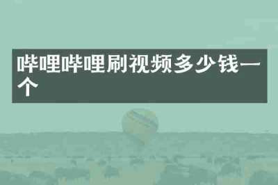 哔哩哔哩刷视频多少钱一个